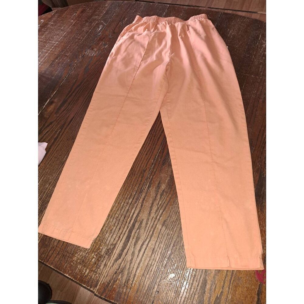 Medium Crest Orange Elastic Waist Pull On Scrub Pants w Pockets Nurse Tech Vet